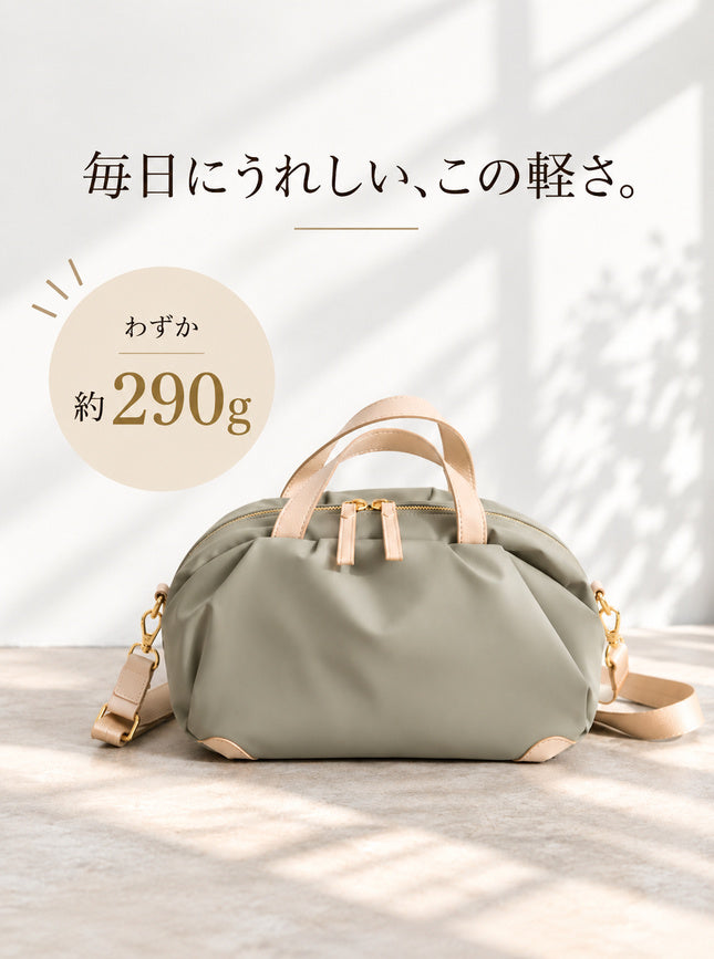 Reva/リヴァ デューロンナイロン×本革 2wayハンドバッグ 11103 重さ