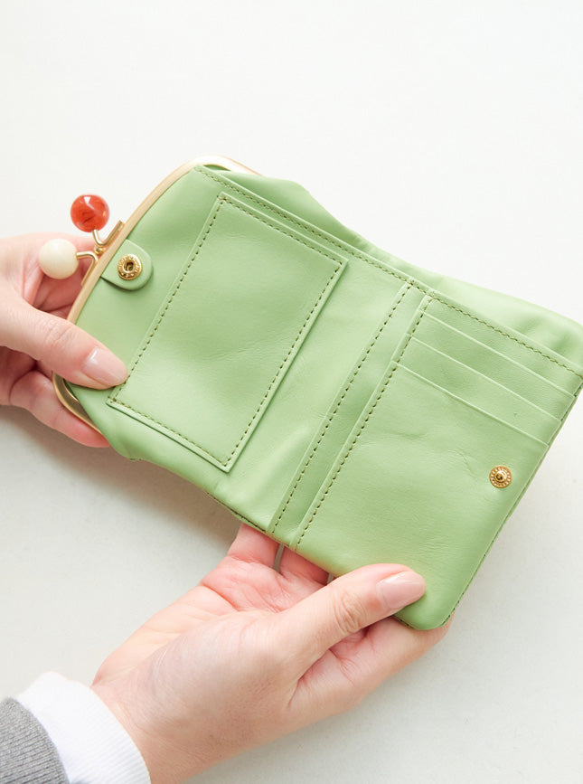 zucchero 本革がま口折財布 58058