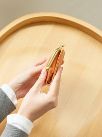 zucchero 本革がま口折財布 55480