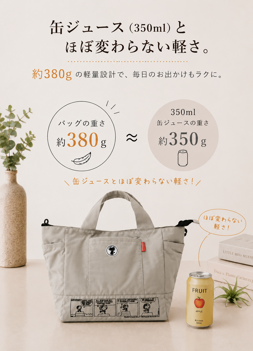 snoopy×zucchero ナイロン 大容量 ショルダーバッグ Msize 62083
